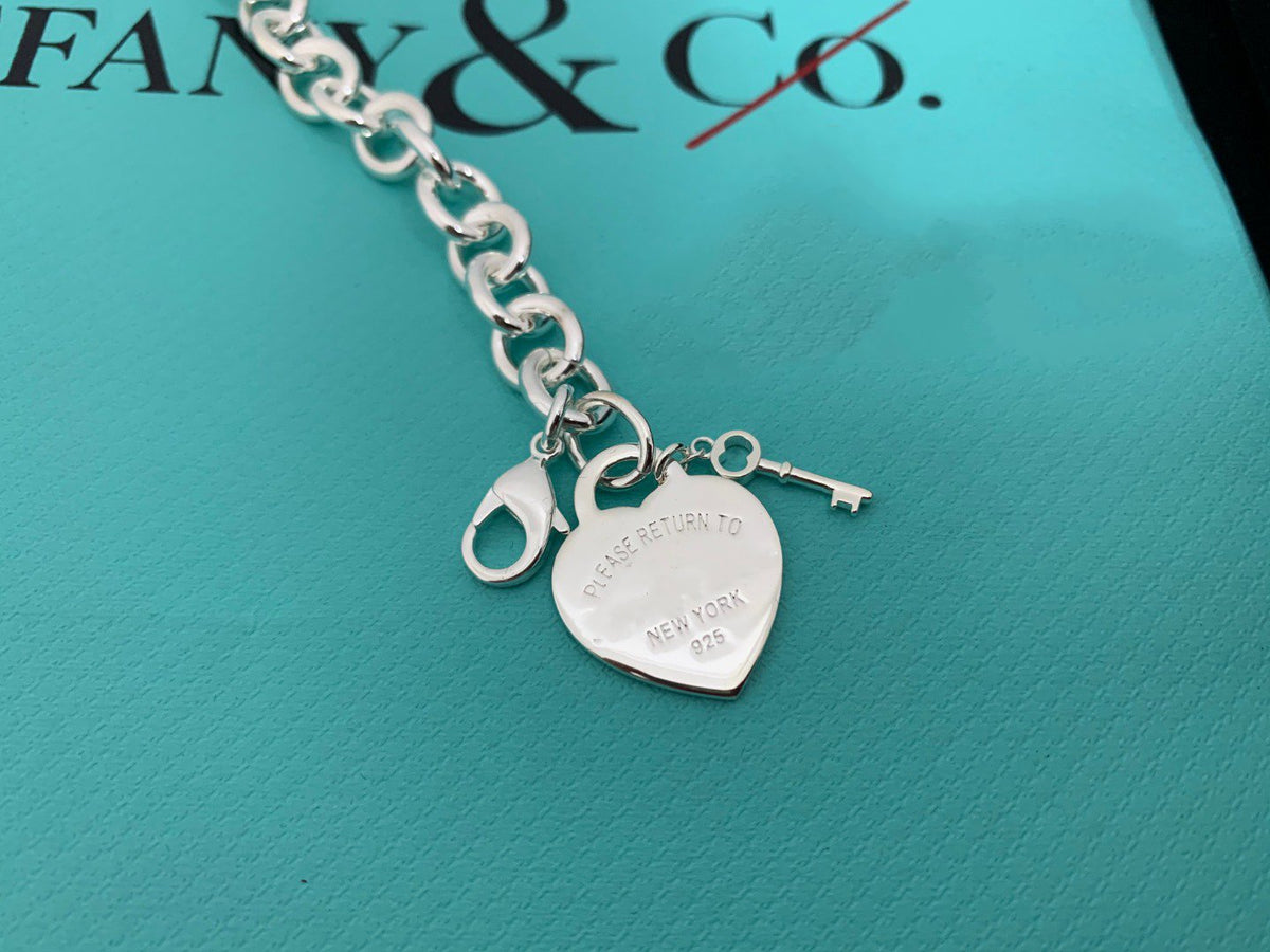 [Resenara Jewelry]KEY HEART CARD CHUNKY INTERLOCKING BRACELET LENGTH