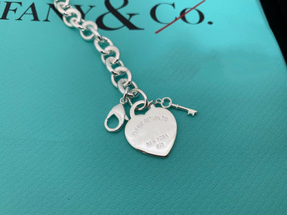 [Resenara Jewelry]KEY HEART CARD CHUNKY INTERLOCKING BRACELET LENGTH