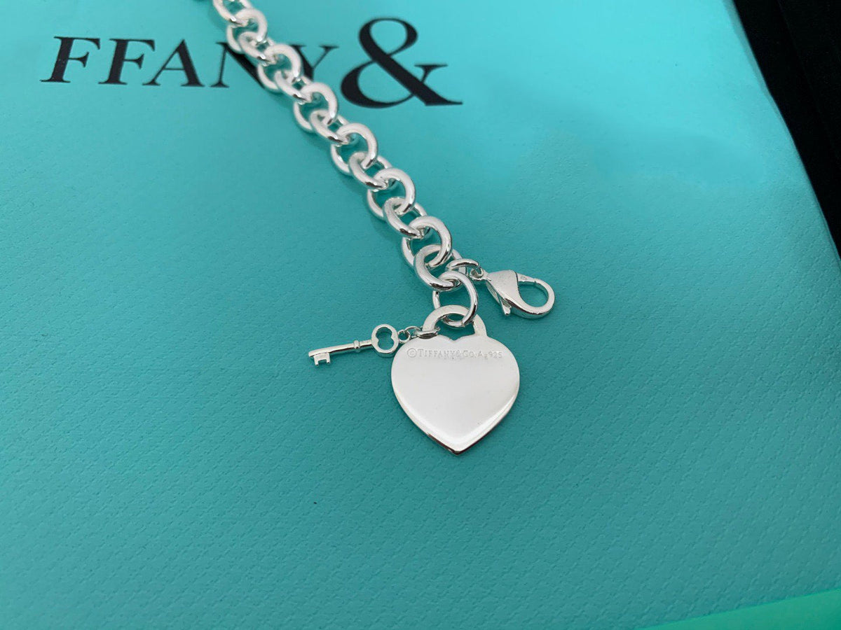 [Resenara Jewelry]KEY HEART CARD CHUNKY INTERLOCKING BRACELET LENGTH