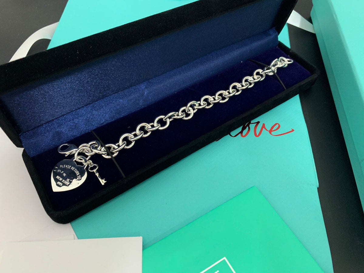 [Resenara Jewelry]KEY HEART CARD CHUNKY INTERLOCKING BRACELET LENGTH