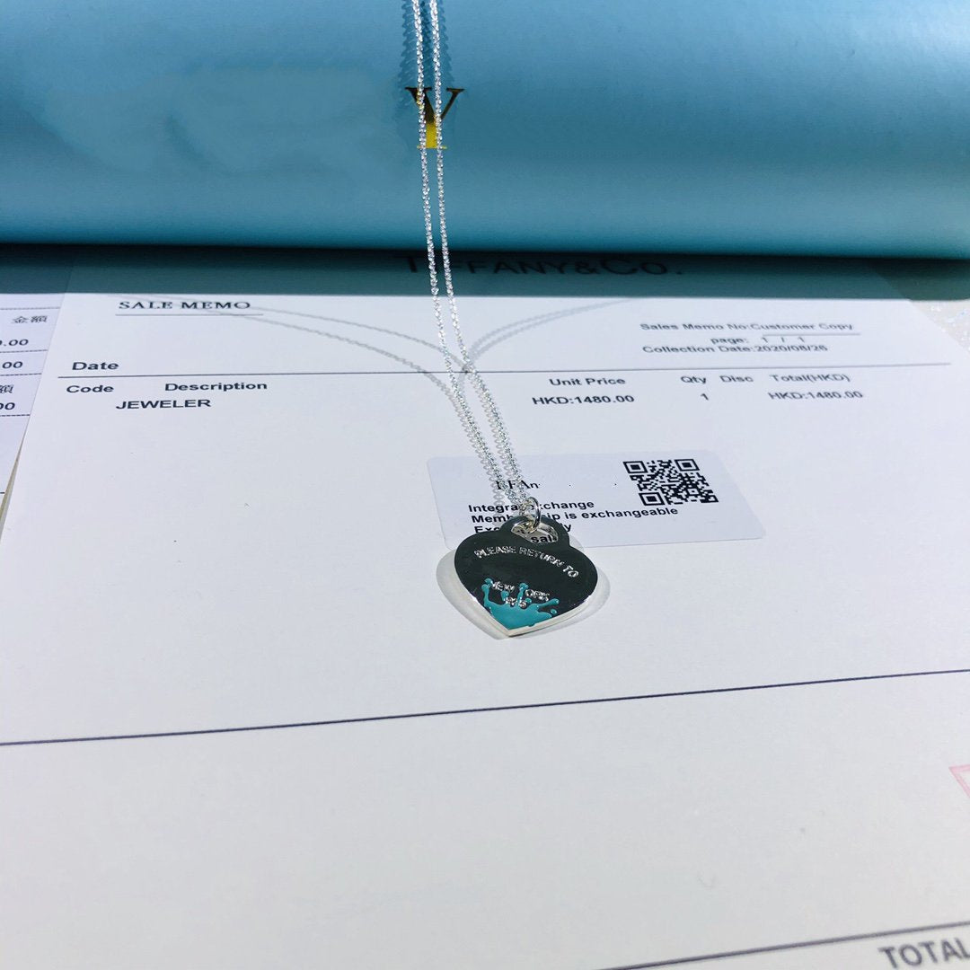 [Resenara Jewelry]COLOUR HEART SPLASH TAG NECKLACE