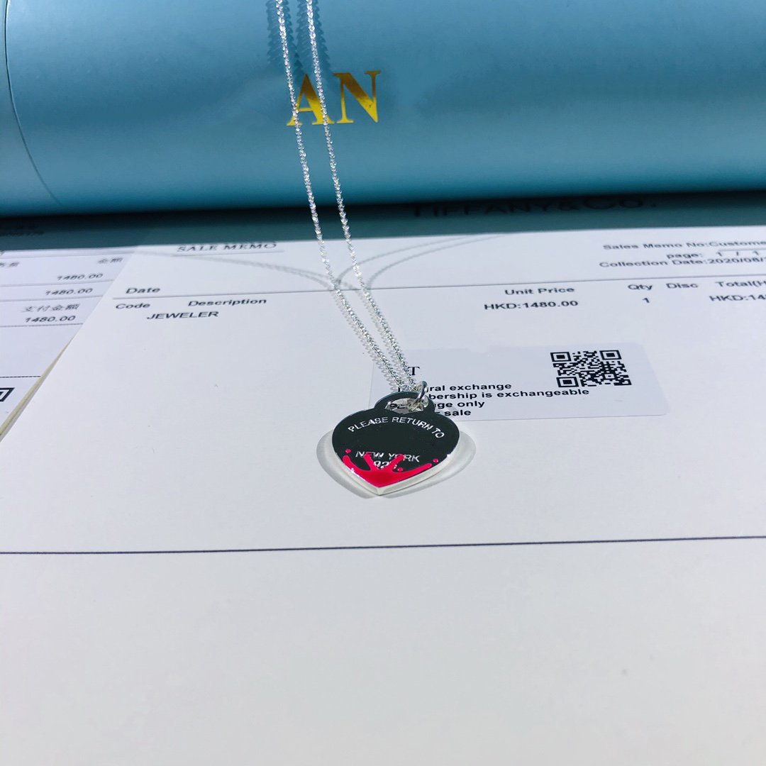 [Resenara Jewelry]COLOUR HEART SPLASH TAG NECKLACE