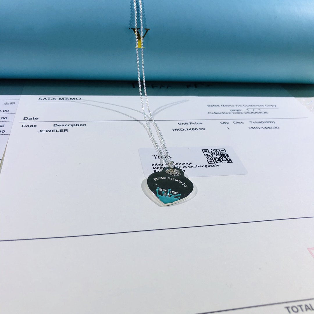 [Resenara Jewelry]COLOUR HEART SPLASH TAG NECKLACE