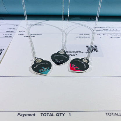 [Resenara Jewelry]COLOUR HEART SPLASH TAG NECKLACE