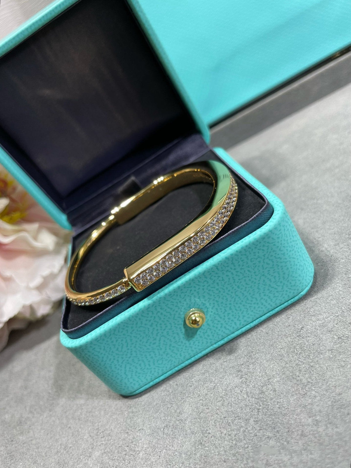 [Resenara Jewelry]LOCK BRACELET DIAMOND PAVED