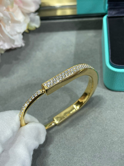 [Resenara Jewelry]LOCK BRACELET DIAMOND PAVED