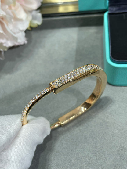 [Resenara Jewelry]LOCK BRACELET DIAMOND PAVED