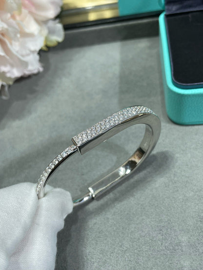 [Resenara Jewelry]LOCK BRACELET DIAMOND PAVED