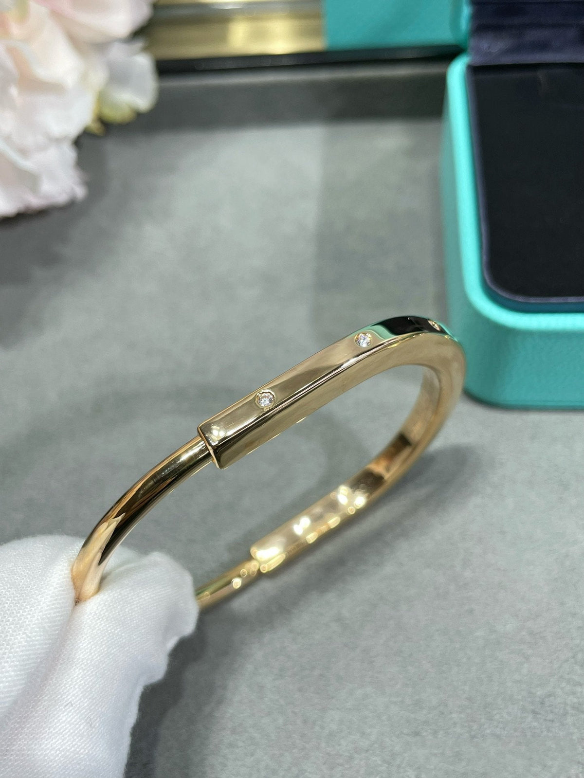 [Resenara Jewelry]LOCK BRACELET 8 DIAMOND