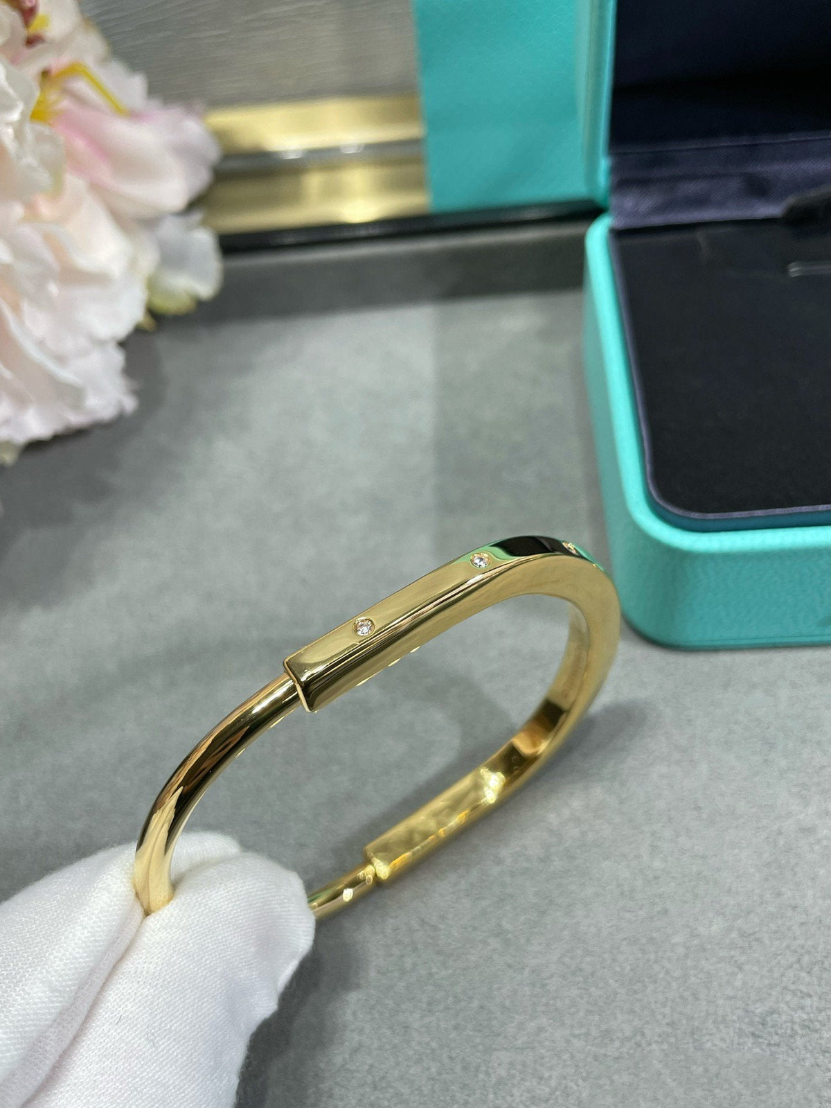 [Resenara Jewelry]LOCK BRACELET 8 DIAMOND
