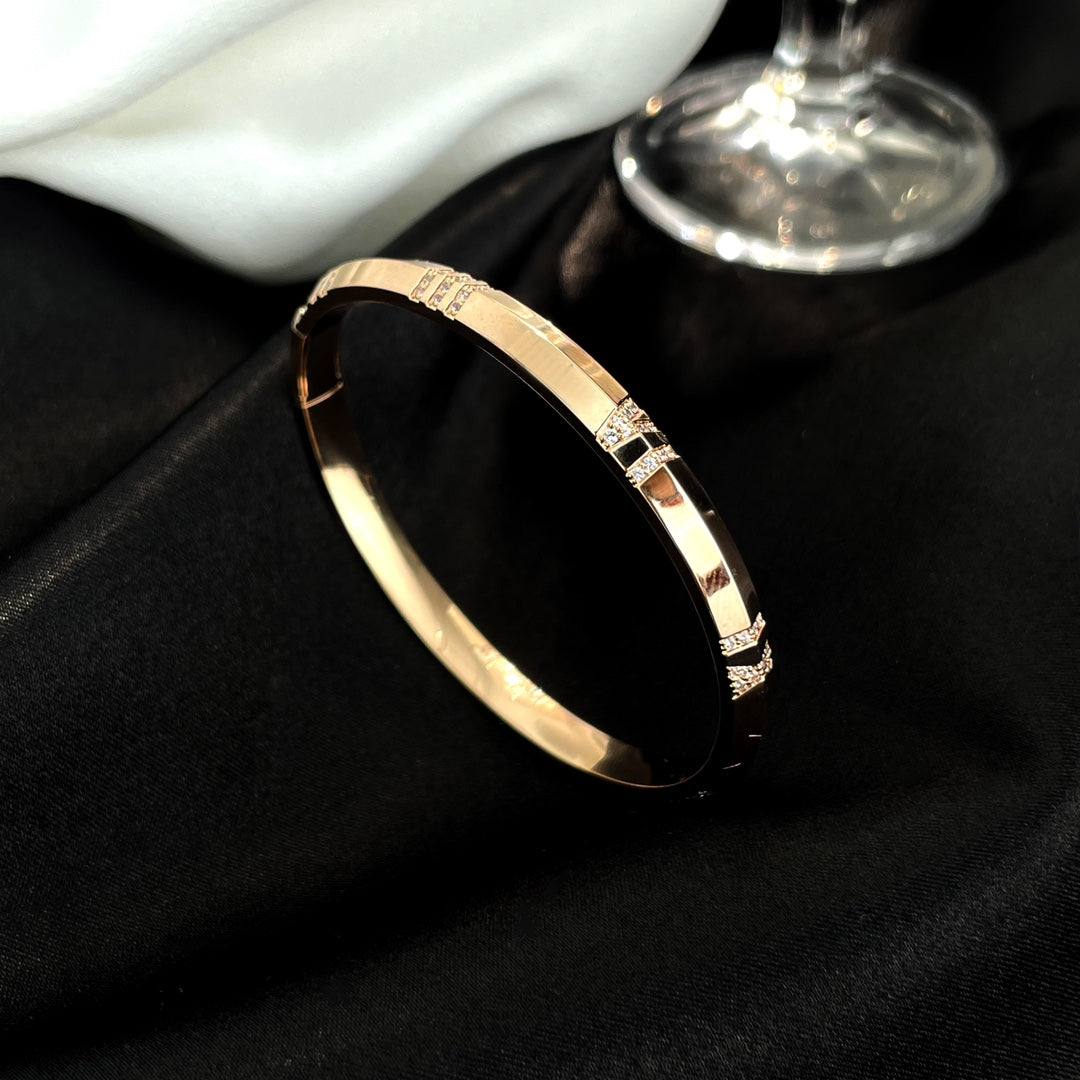 [Resenara Jewelry]ATLAS BRACELET 6MM DIAMOND PINK GOLD
