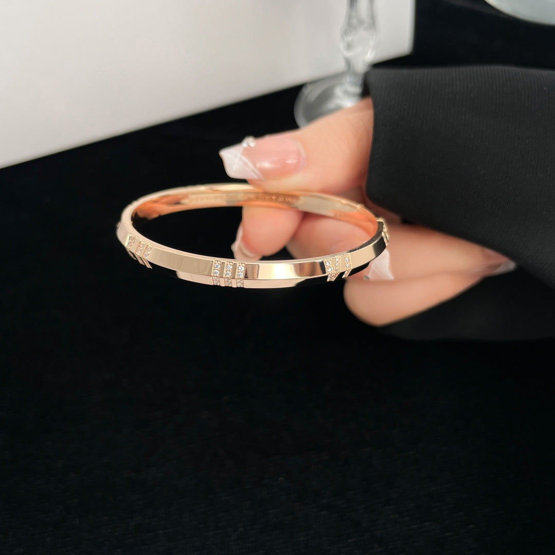[Resenara Jewelry]ATLAS BRACELET 6MM DIAMOND PINK GOLD