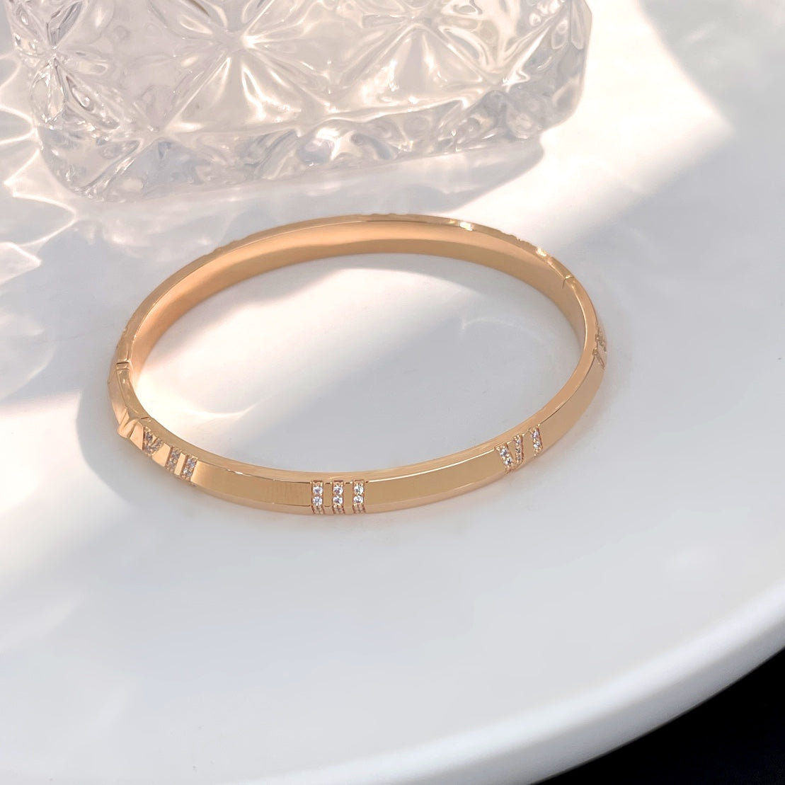 [Resenara Jewelry]ATLAS BRACELET 6MM DIAMOND PINK GOLD