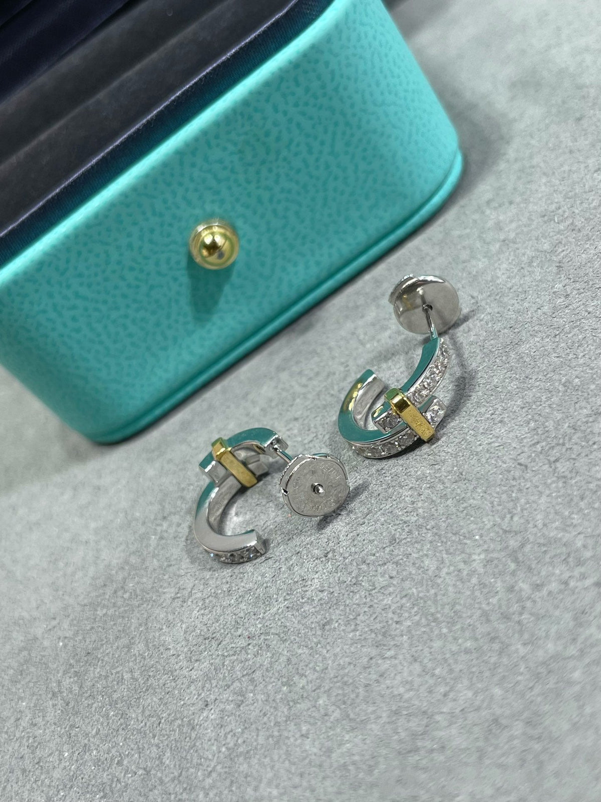 [Resenara Jewelry]EDGE DIAMOND PINK GOLD EARRINGS