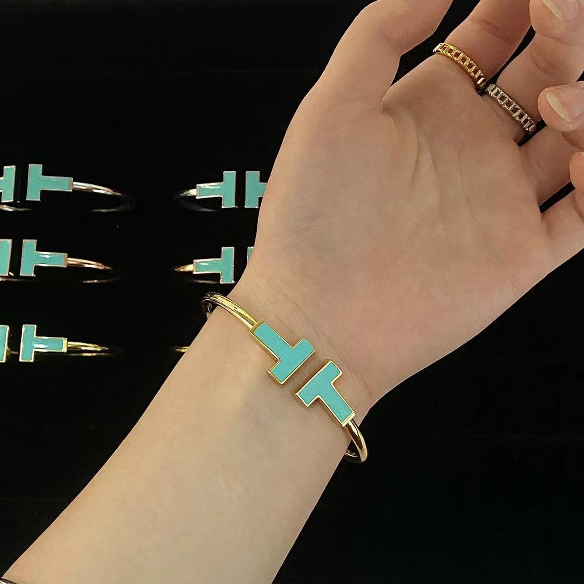 [Resenara Jewelry]T WIDE TURQUOISE OPEN BRACELET