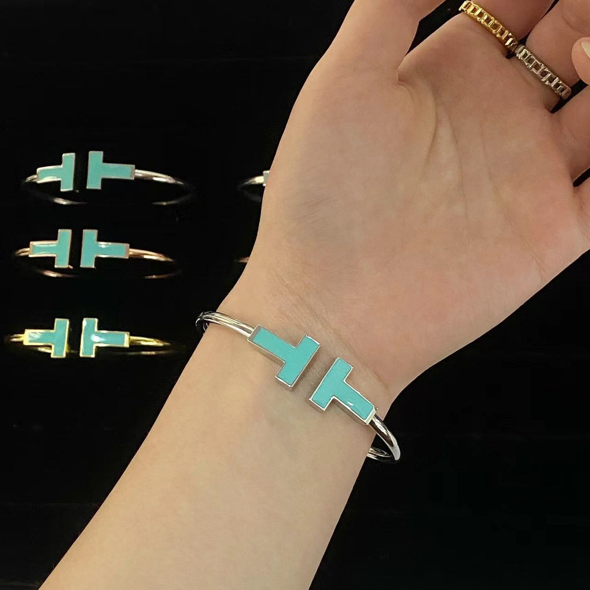 [Resenara Jewelry]T WIDE TURQUOISE OPEN BRACELET