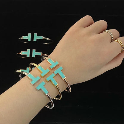 [Resenara Jewelry]T WIDE TURQUOISE OPEN BRACELET
