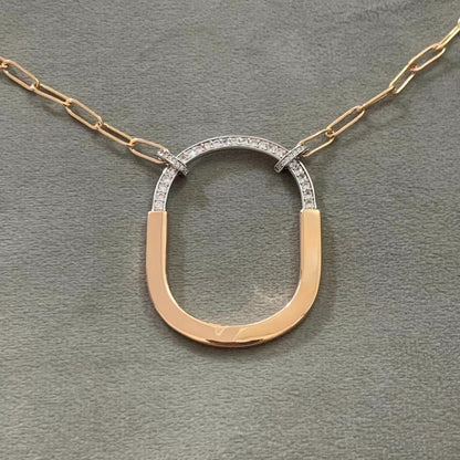 [Resenara Jewelry]LOCK DIAMOND NECKLACE