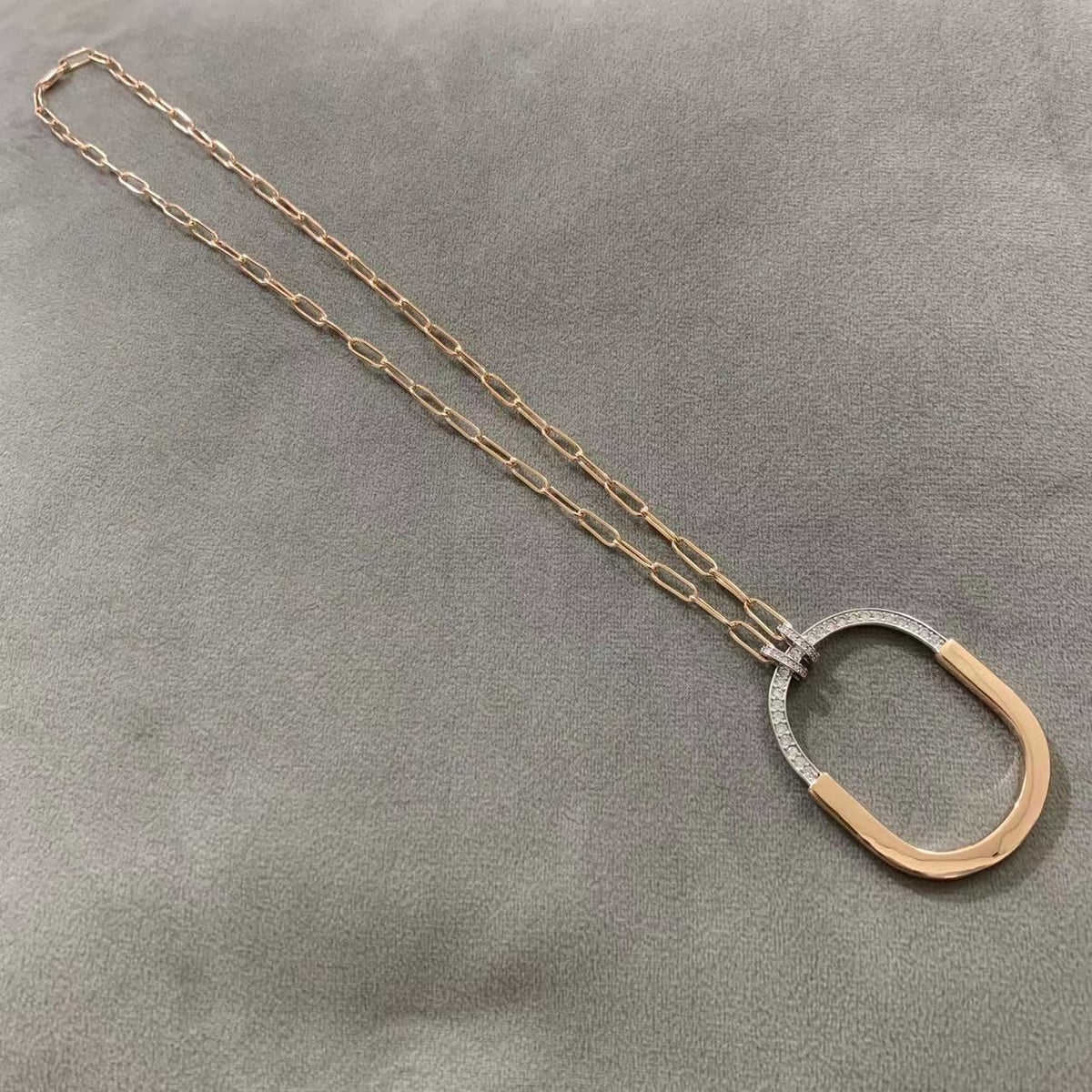 [Resenara Jewelry]LOCK DIAMOND NECKLACE
