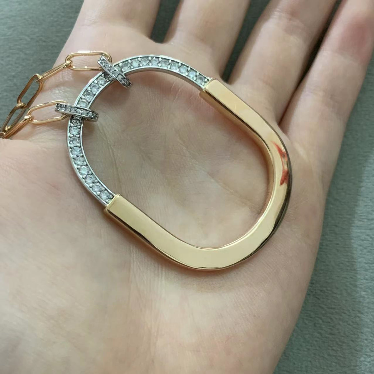 [Resenara Jewelry]LOCK DIAMOND NECKLACE