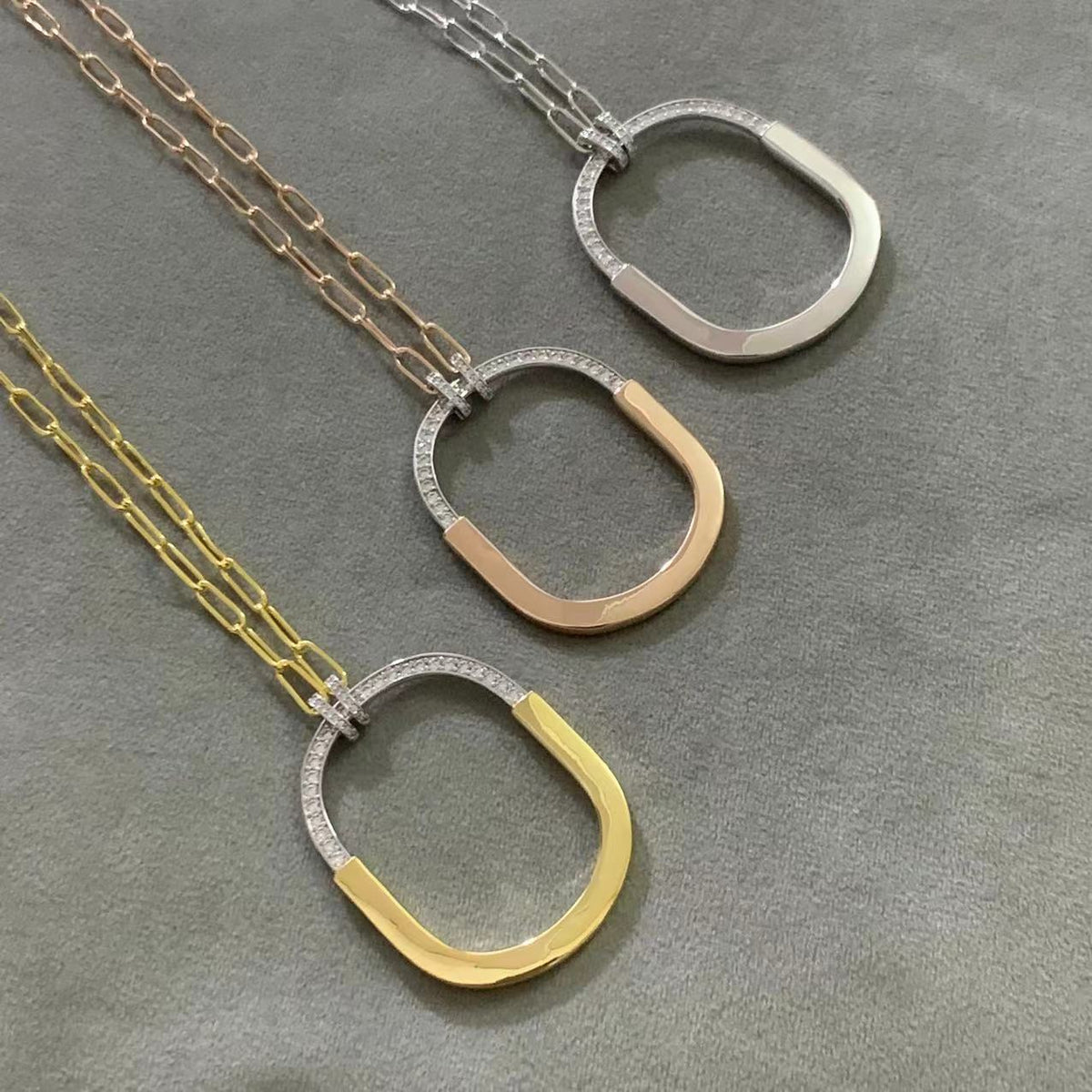 [Resenara Jewelry]LOCK DIAMOND NECKLACE
