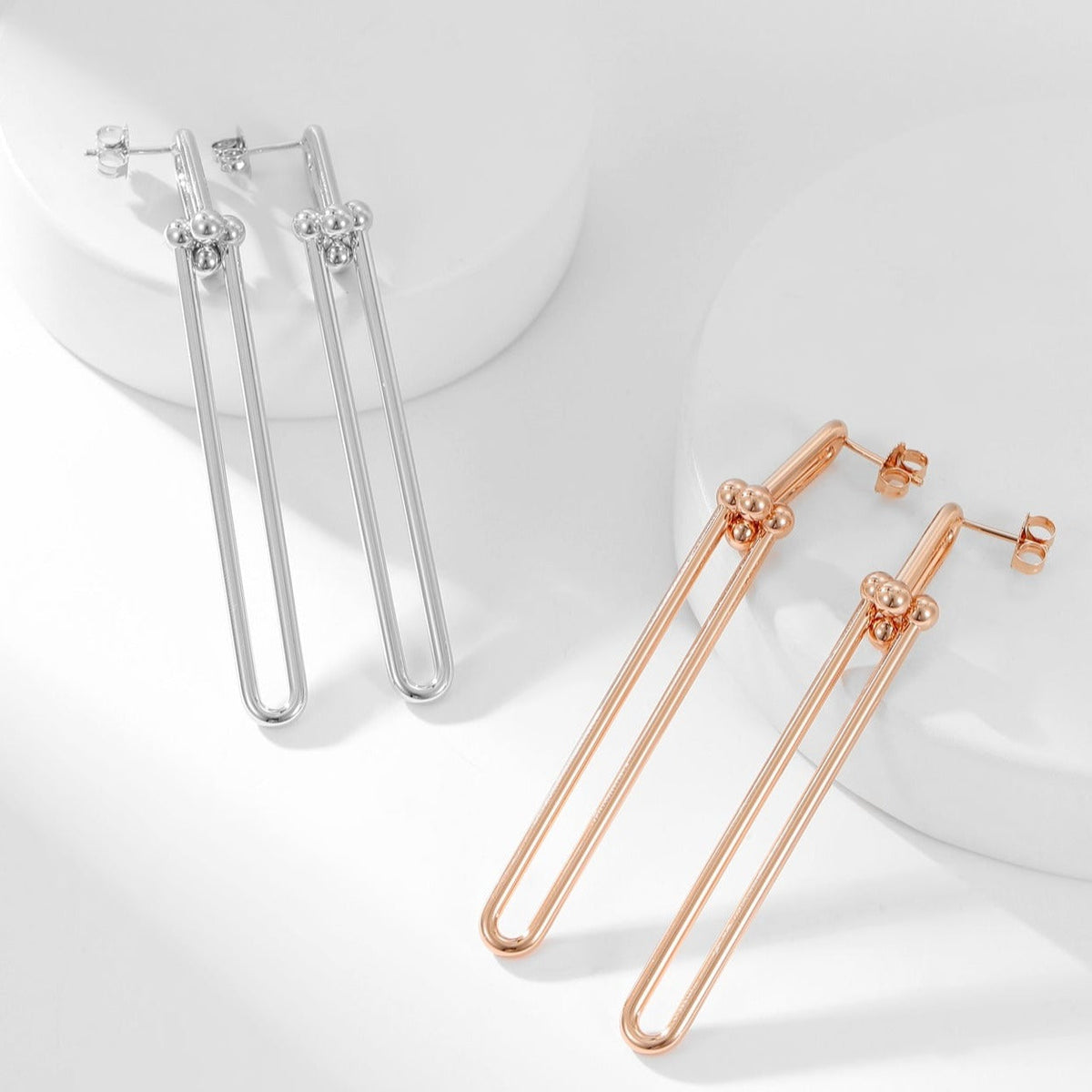 [Resenara Jewelry]HARDWEAR LONG DROP EARRINGS