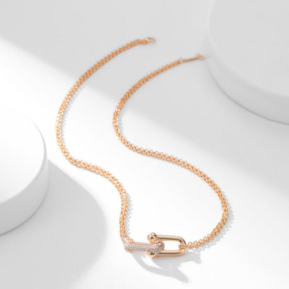 [Resenara Jewelry]HARDWEAR DIAMOND PEDANT DOUBLE CHAIN NECKLACE