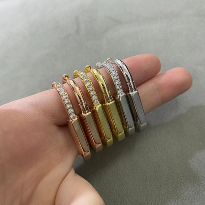 [Resenara Jewelry]LOCK MEDIUM DIAMNOND EARRINGS