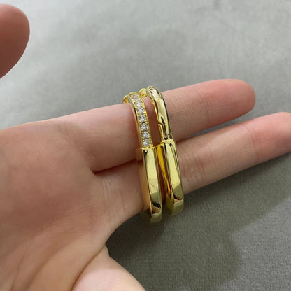 [Resenara Jewelry]LOCK MEDIUM DIAMNOND EARRINGS
