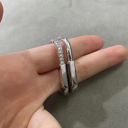 [Resenara Jewelry]LOCK MEDIUM DIAMNOND EARRINGS