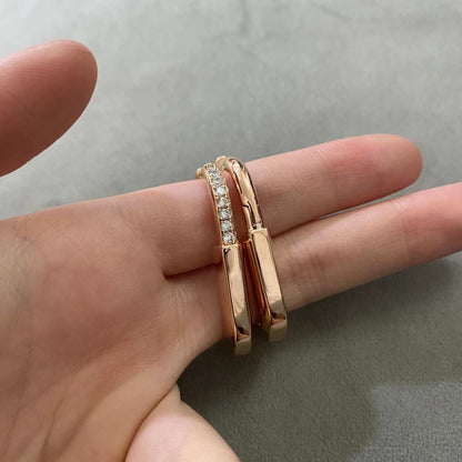 [Resenara Jewelry]LOCK MEDIUM DIAMNOND EARRINGS