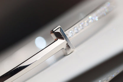 [Resenara Jewelry]NARROW T1 HINGED BANGLE DIAMOND SILVER
