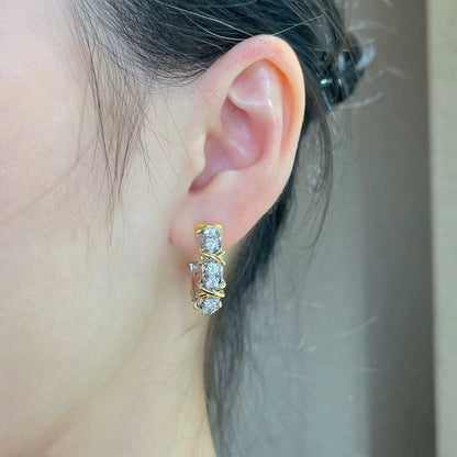 [Resenara Jewelry]SCHLUMBERGER GOLD DIAMOND EARRINGS
