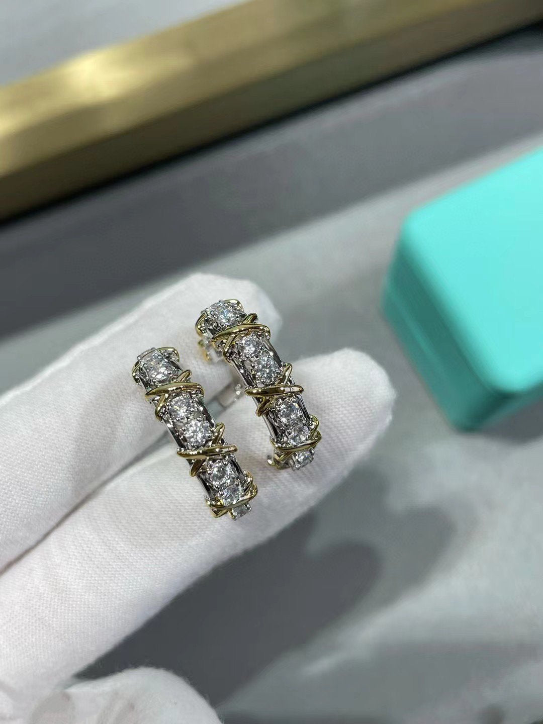 [Resenara Jewelry]SCHLUMBERGER GOLD DIAMOND EARRINGS