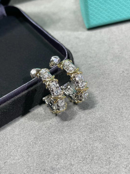 [Resenara Jewelry]SCHLUMBERGER GOLD DIAMOND EARRINGS