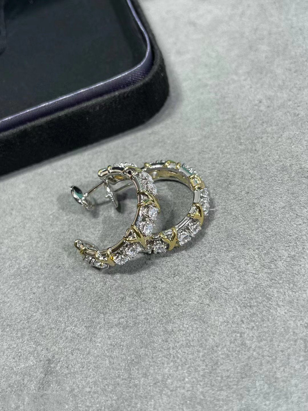 [Resenara Jewelry]SCHLUMBERGER GOLD DIAMOND EARRINGS