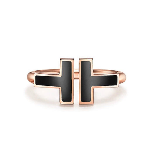 [Resenara Jewelry]T SMALL ONYX PINK GOLD RING
