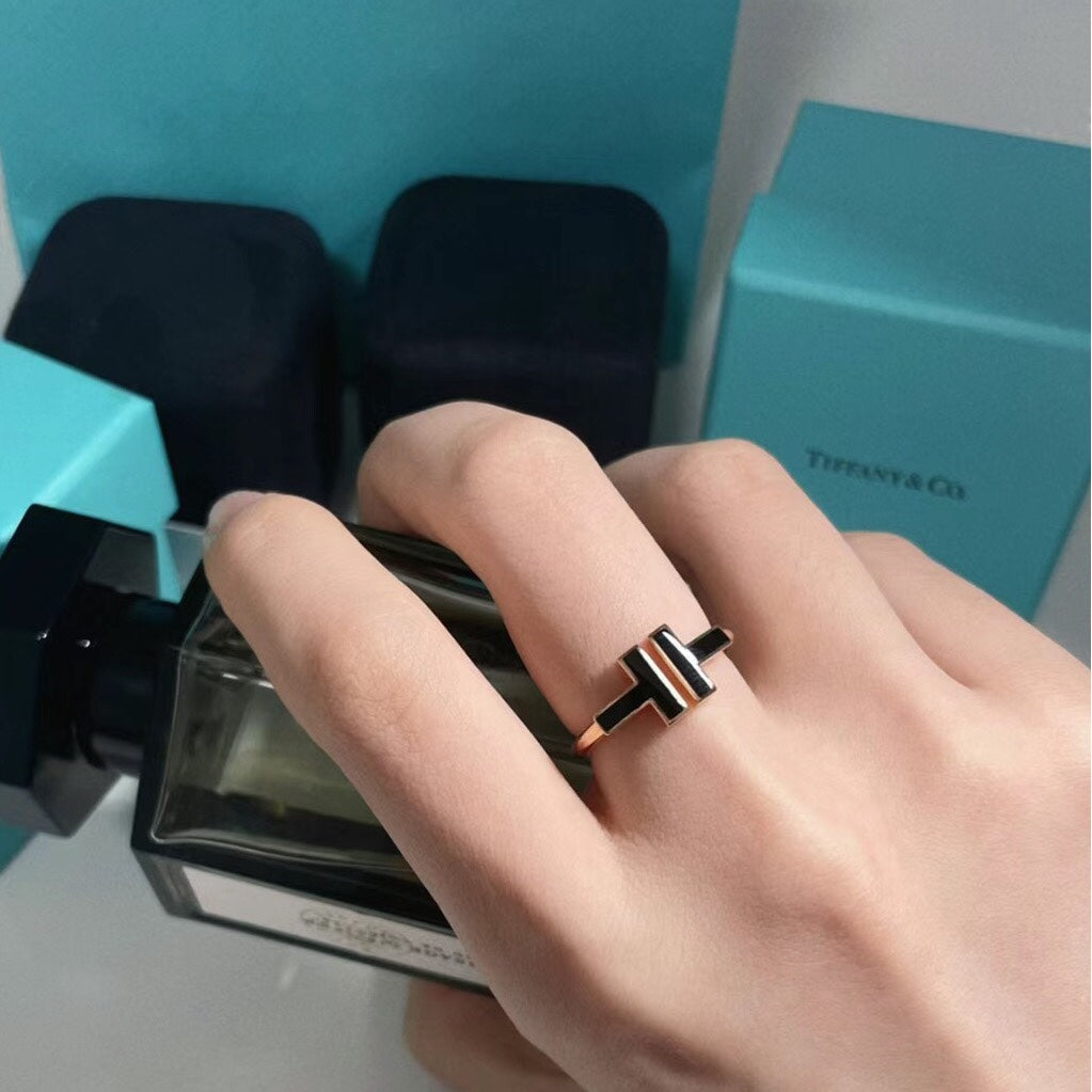 [Resenara Jewelry]T SMALL ONYX PINK GOLD RING