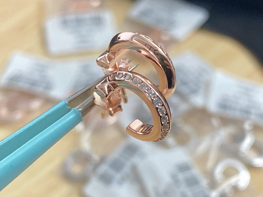 [Resenara Jewelry]T1 HOOP DIAMOND EARRINGS