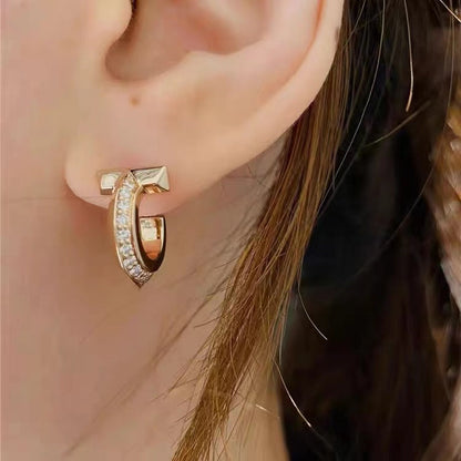 [Resenara Jewelry]T1 HOOP DIAMOND EARRINGS