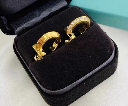 [Resenara Jewelry]T1 HOOP DIAMOND EARRINGS