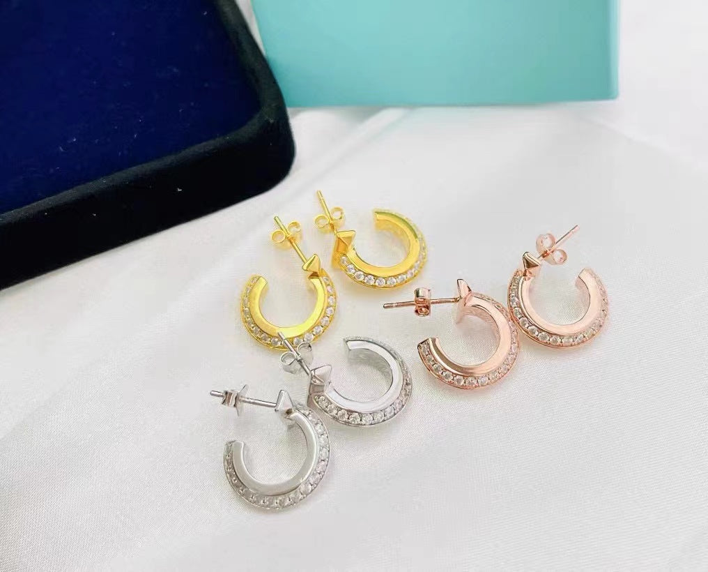 [Resenara Jewelry]T1 HOOP DIAMOND EARRINGS