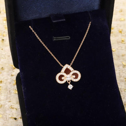 [Resenara Jewelry]FLEUR DE LIS PINK GOLD DIAMOND NECKLACE