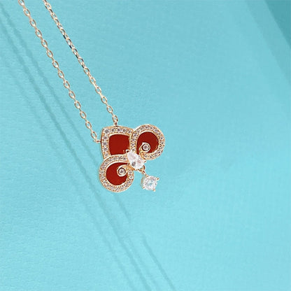 [Resenara Jewelry]FLEUR DE LIS PINK GOLD DIAMOND NECKLACE