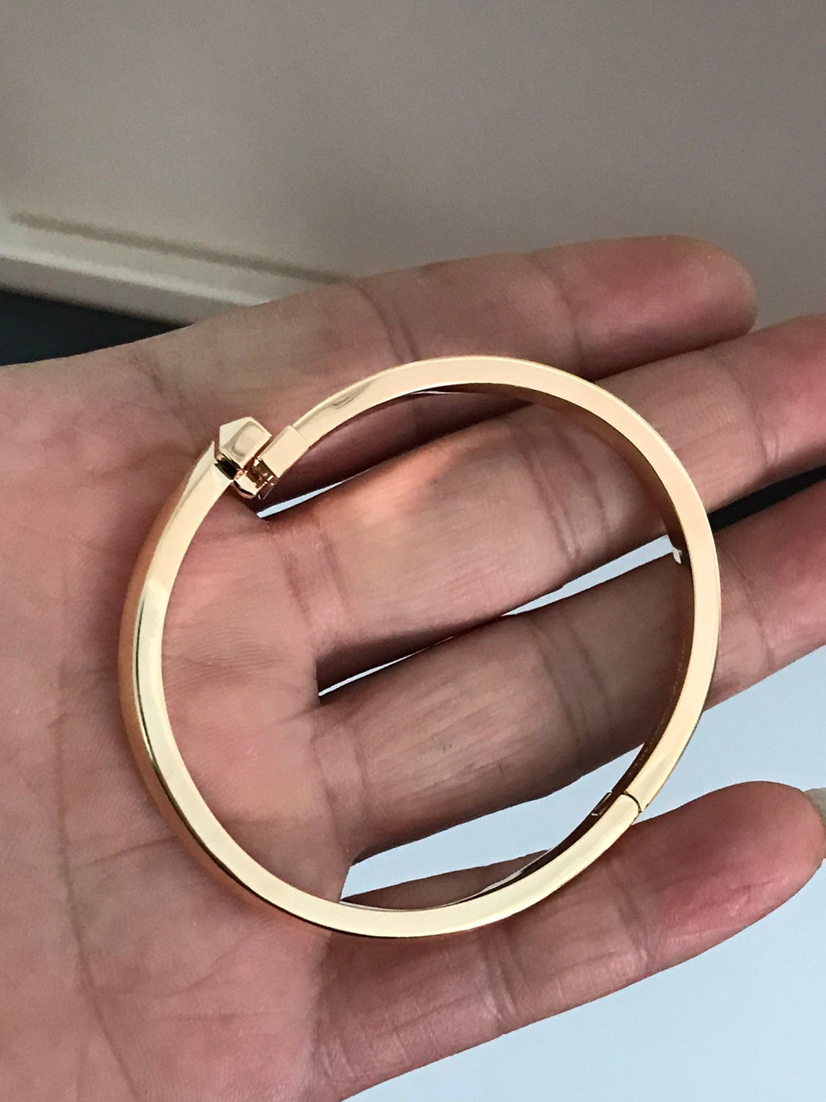 [Resenara Jewelry]T1 WIDE DIAMOND HINGED BANGLE PINK GOLD