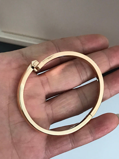 [Resenara Jewelry]T1 WIDE DIAMOND HINGED BANGLE PINK GOLD