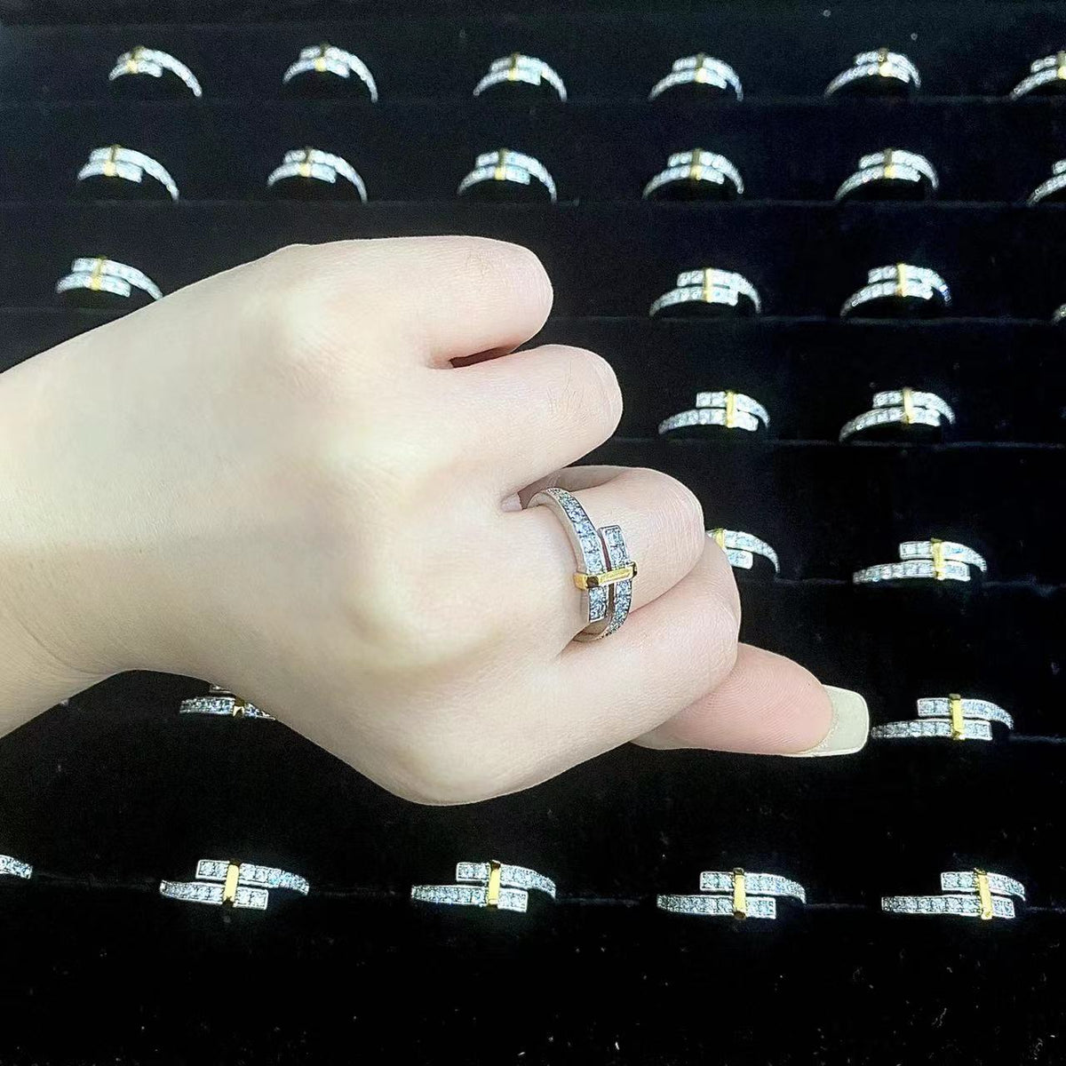 [Resenara Jewelry]EDGE GOLD SILVER DIAMOND RING