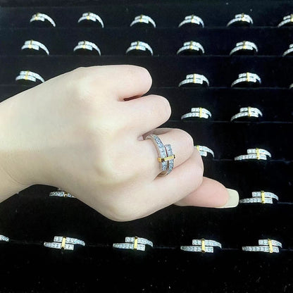 [Resenara Jewelry]EDGE GOLD SILVER DIAMOND RING