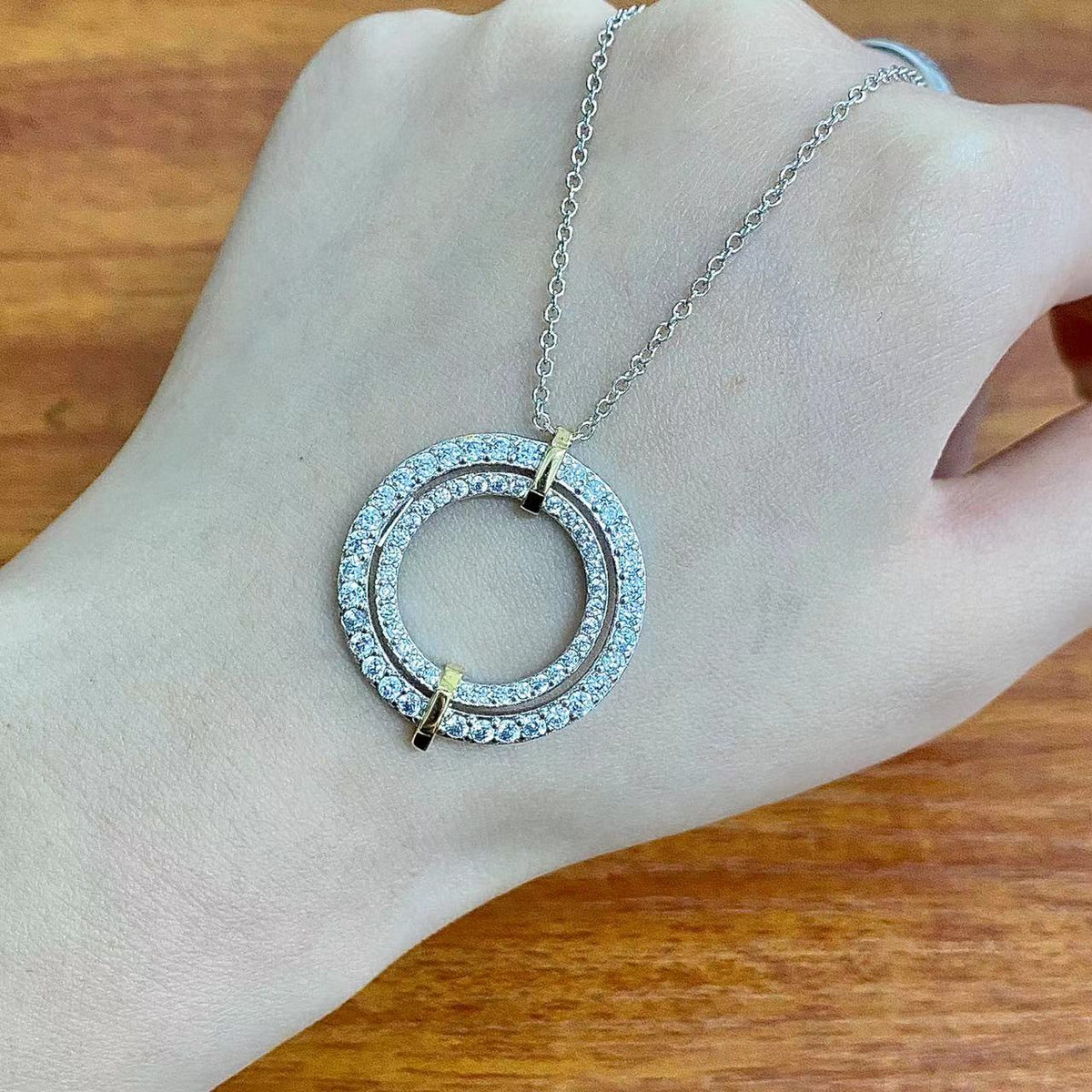 [Resenara Jewelry]EDGE DIAMOND GOLD SILVER NECKLACE