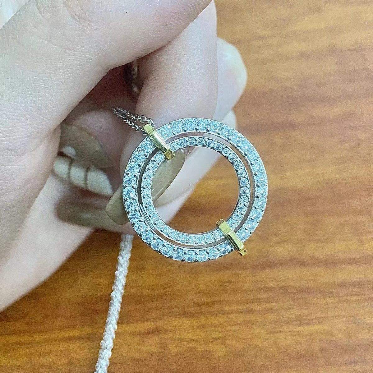 [Resenara Jewelry]EDGE DIAMOND GOLD SILVER NECKLACE